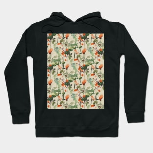 Decorative floral botanic green red Hoodie